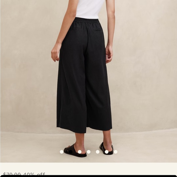 Banana Republic linen-blend cropped wide leg pants - Picture 2 of 3